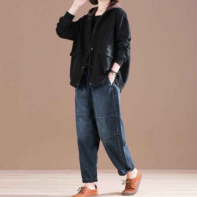 Retro Oversized Artistic Distressed Loose Slimming Jeans