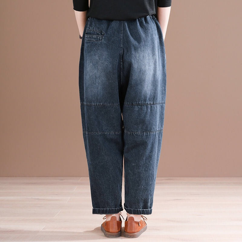 Retro Oversized Artistic Distressed Loose Slimming Jeans