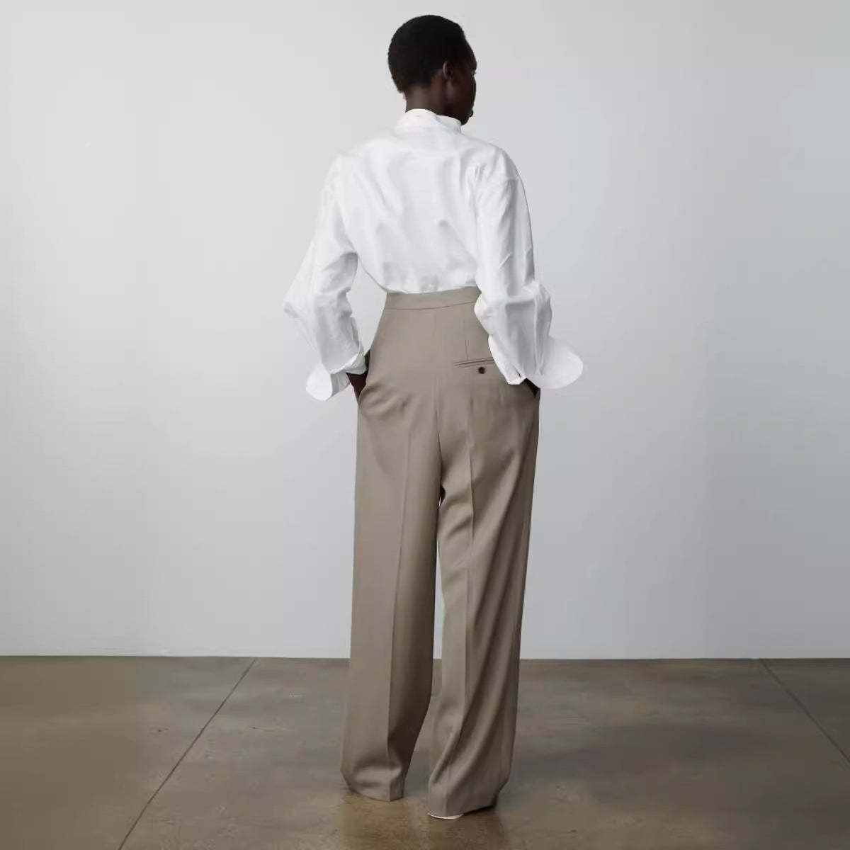 Tailored Straight Casual Wide-leg Pants For Women